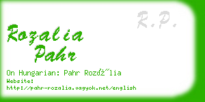 rozalia pahr business card